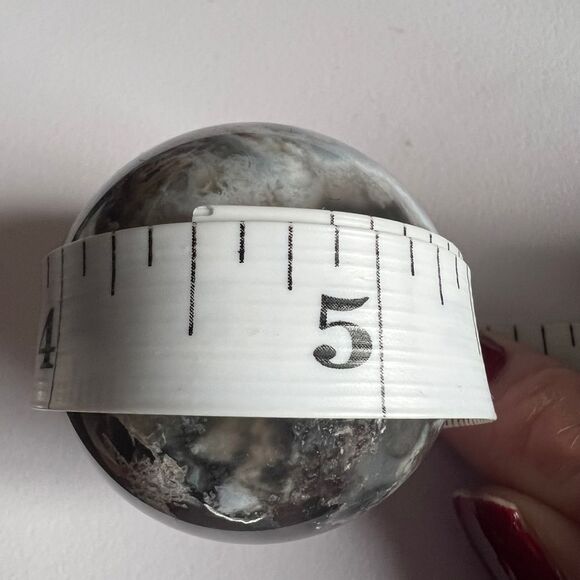 Black Flower Agate‎ Sphere (1) - Picture 8 of 10